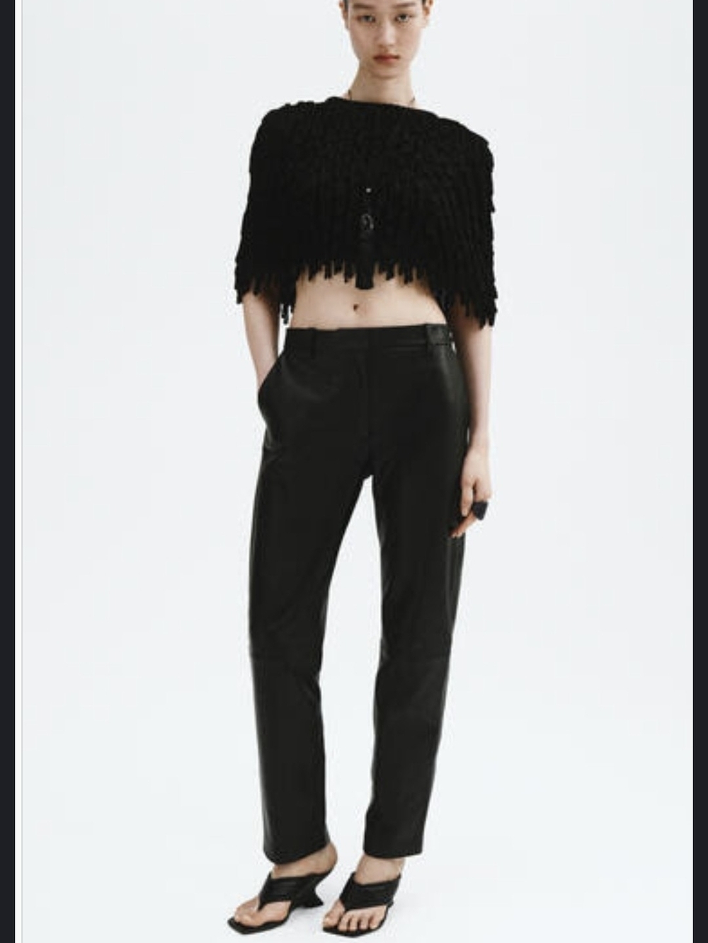 Black Fringe Knit Women's Sweater - Unbranded
